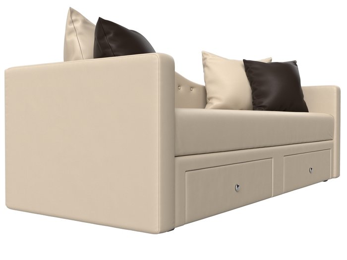 Прямой диван-кровать Дориан бежевого цвета (экокожа) - лучшие Прямые диваны в INMYROOM