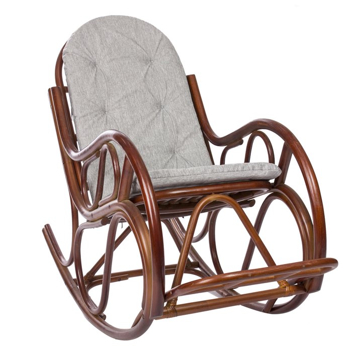 Кресло-качалка Classic с подушкой коньяк