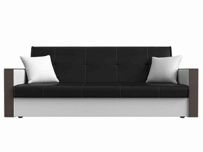 Прямой диван-кровать Валенсия черно-белого цвета (экокожа) - купить Прямые диваны по цене 26999.0
