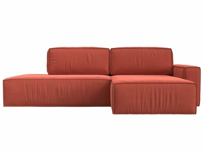 Угловой диван-кровать Прага модерн кораллового цвета правый угол - купить Угловые диваны по цене 78999.0