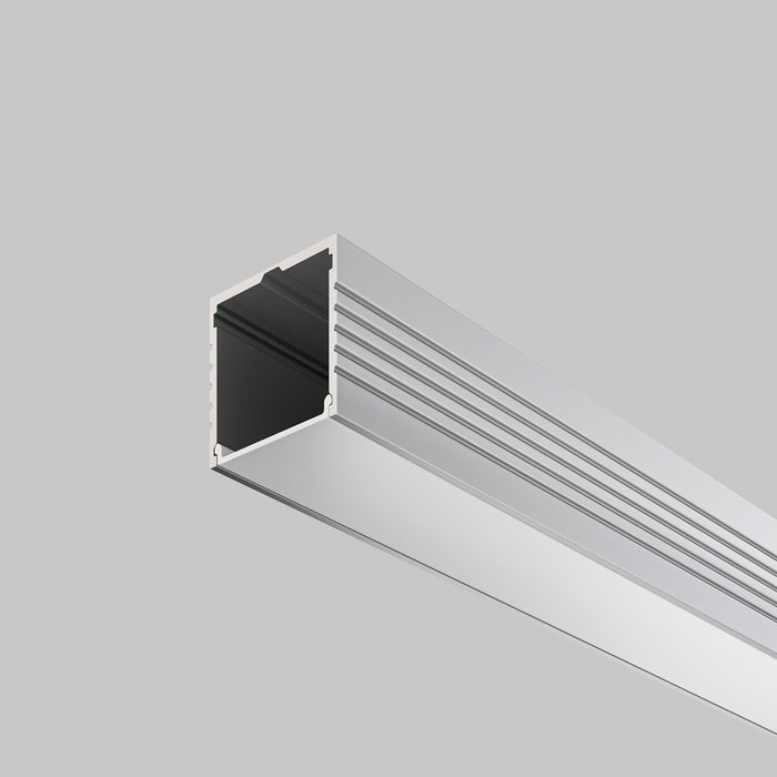 Алюминиевый профиль накладной 3.5x3.5 серебряного цвета - купить Профили для светодиодных лент по цене 3190.0