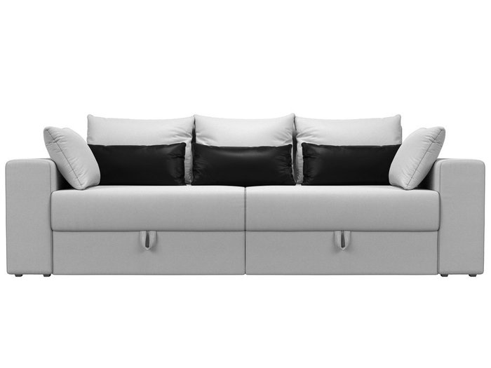 Прямой диван-кровать Мэдисон бело-черного цвета (экокожа) - купить Прямые диваны по цене 37990.0