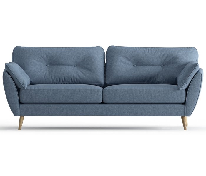 Диван из рогожки Favorite синего цвета - купить Прямые диваны по цене 32490.0