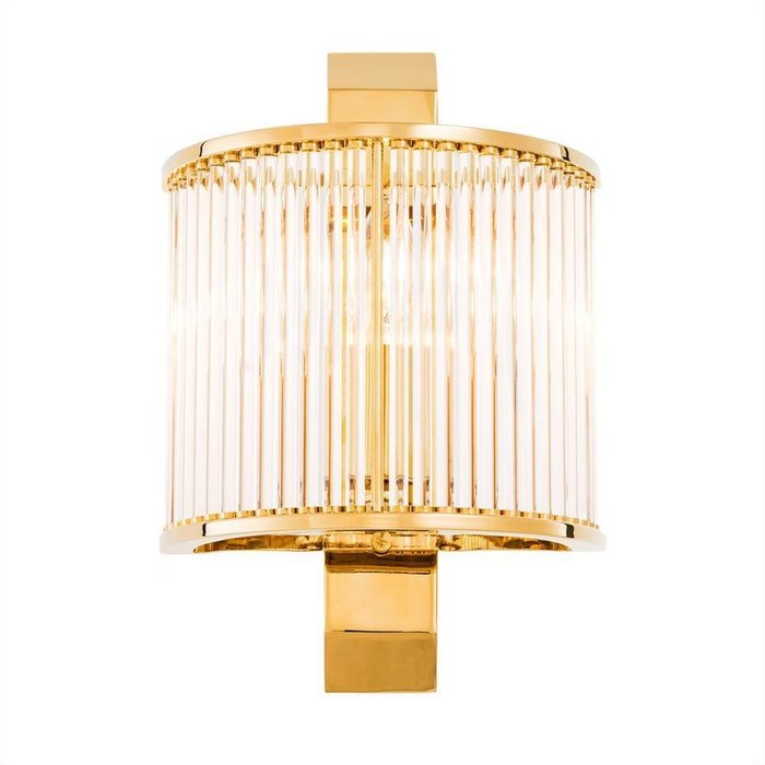 Настенный светильник gold из прозрачных стеклянных трубочек