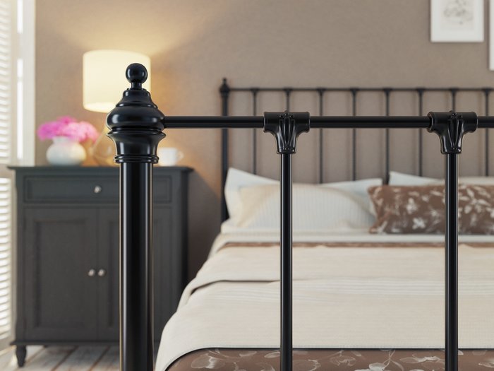 Кровать Париж 180х200 черно-глянцевого цвета - лучшие Кровати для спальни в INMYROOM