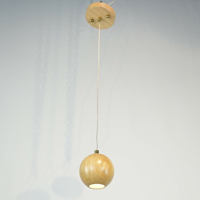 Подвесной светильник Lofter Wooden Sphere - лучшие Подвесные светильники в INMYROOM