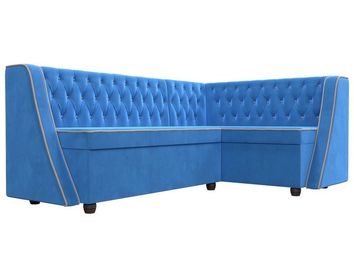 Кухонный угловой диван Лофт синего цвета правый угол - лучшие Угловые диваны в INMYROOM