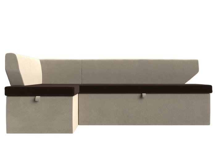 Угловой диван-кровать Омура бежево-коричневого цвета левый угол - купить Угловые диваны по цене 37999.0
