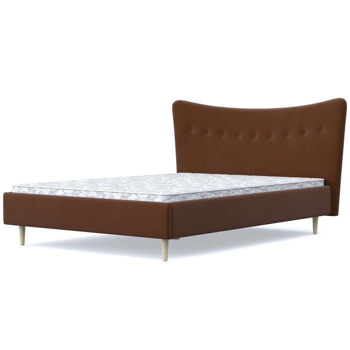Кровать Финна 140x200 темно-коричневого цвета - лучшие Кровати для спальни в INMYROOM