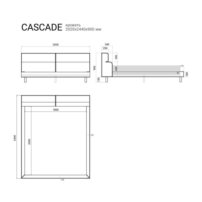 Кровать Cascade 180х200 сине-зеленого цвета — купить по цене 114660.0 руб в  Перми | фото, описание, отзывы, артикул CD31801ShTu | Интернет-магазин  INMYROOM