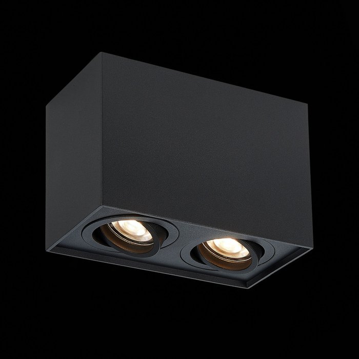 Светильник потолочный Мат. черный GU10 2*50W  L181xW100xH123 220V Без ламп QUADRUS - лучшие Потолочные светильники в INMYROOM