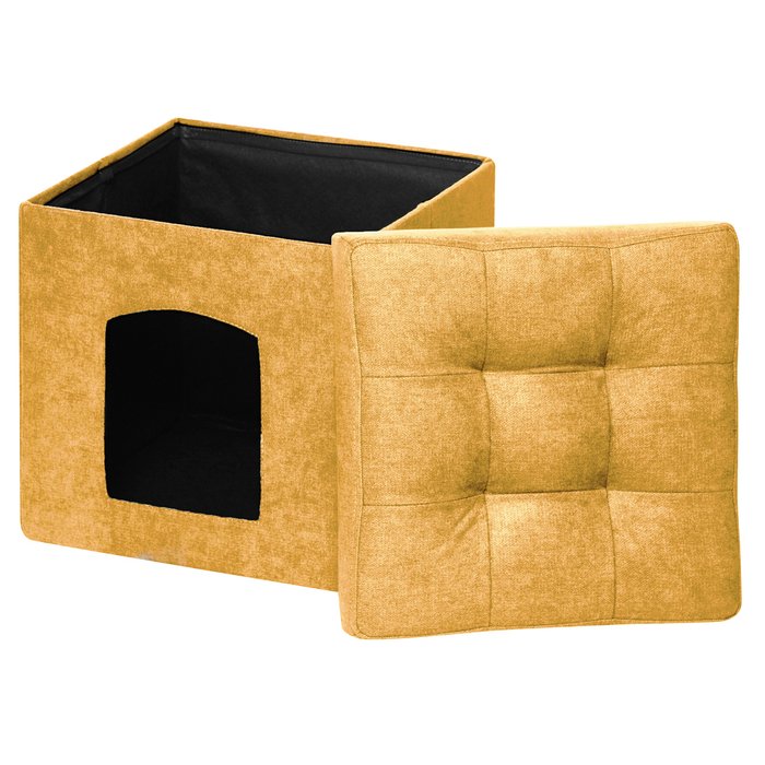 Пуфик складной для животных желтого цвета - лучшие Мебель для домашних питомцев в INMYROOM