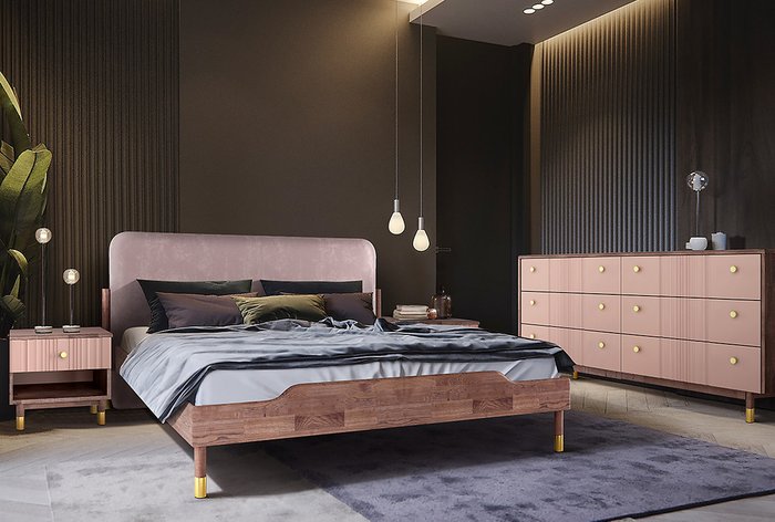 Кровать Меридиан 140x200 с изголовьем серого цвета без основания - лучшие Кровати для спальни в INMYROOM