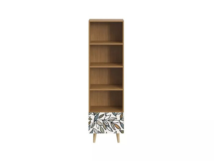 Книжный шкаф Frida с принтом Golden Autumn и деревянными ножками - купить Книжные шкафы по цене 27900.0