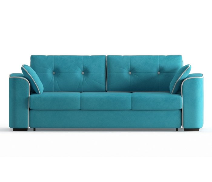 Диван-кровать Нордленд в обивке из велюра голубого цвета - купить Прямые диваны по цене 36790.0