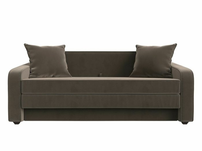Диван-кровать Лига 013 коричневого цвета (велюр) - купить Прямые диваны по цене 30999.0