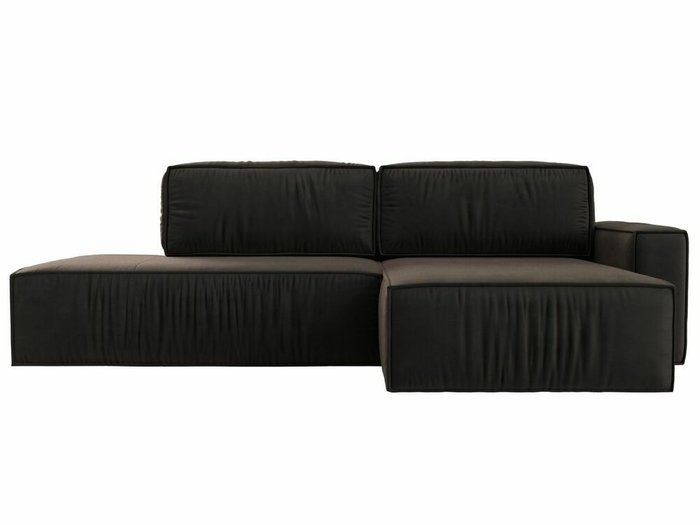 Угловой диван-кровать Прага модерн коричневого цвета правый угол - купить Угловые диваны по цене 81999.0