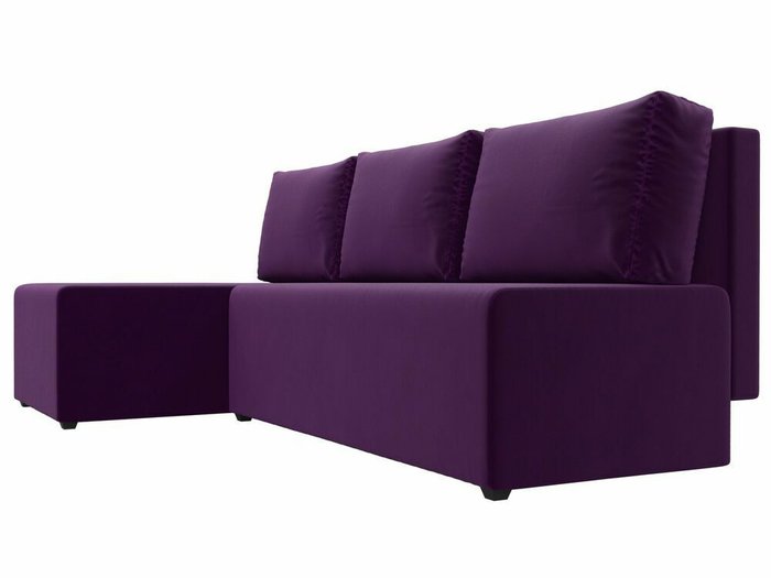 Угловой диван-кровать Поло фиолетового цвета левый угол - лучшие Угловые диваны в INMYROOM