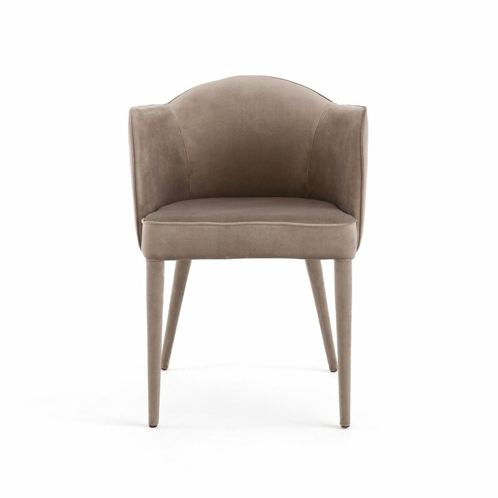 Кресло велюровое Leos серого цвета - купить Обеденные стулья по цене 27741.0