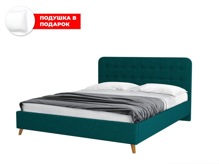 Кровать Kipso 180х200 темно-зеленого цвета с подъемным механизмом