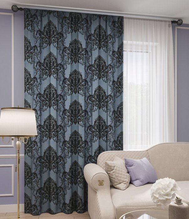 портьера Монако 180х280 синий