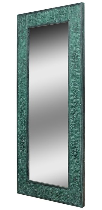 Зеркало в раме Papua Green в этническом стиле - купить Настенные зеркала по цене 21900.0