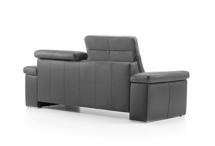 Прямой кожаный диван Leto черного цвета - купить Прямые диваны по цене 255528.0