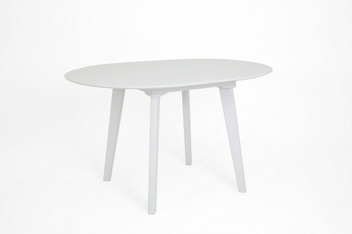 Раздвижной обеденный стол Крит-М белого цвета - лучшие Обеденные столы в INMYROOM