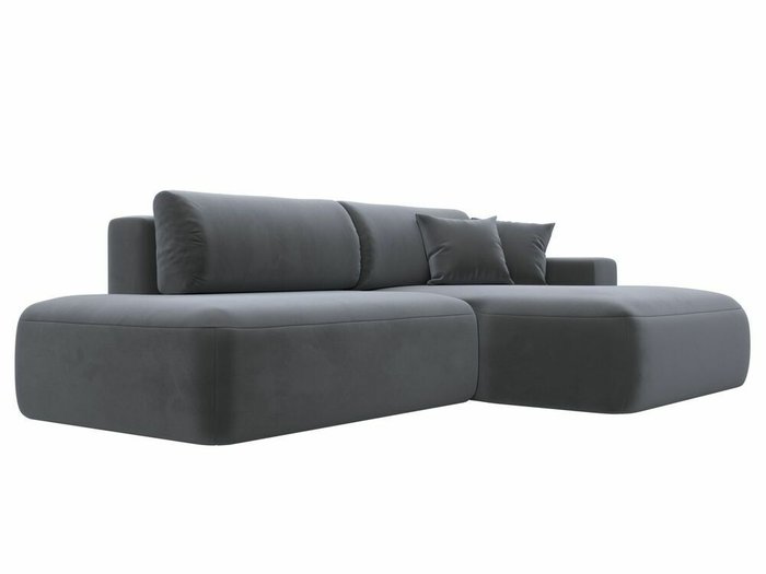 Угловой диван-кровать Лига 036 Модерн темно-серого цвета правый угол - лучшие Угловые диваны в INMYROOM