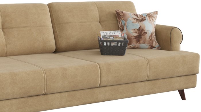 Диван-кровать Мирта Милфорд дизайн 1 бежевого цвета - купить Прямые диваны по цене 21490.0