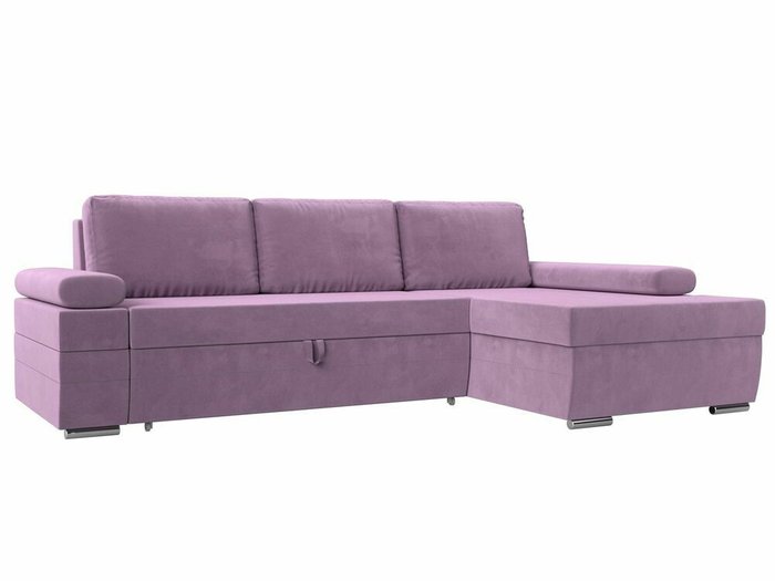 Угловой диван-кровать Канкун сиреневого цвета правый угол