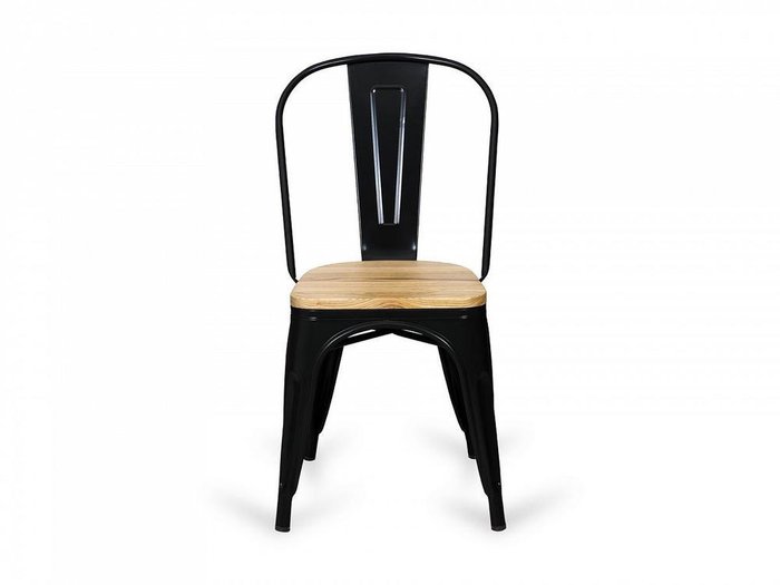 Стул Tolix wood черно-коричневого цвета - купить Обеденные стулья по цене 5990.0