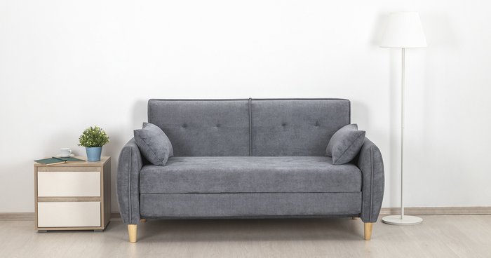 Диван-кровать Анита серого цвета - лучшие Прямые диваны в INMYROOM