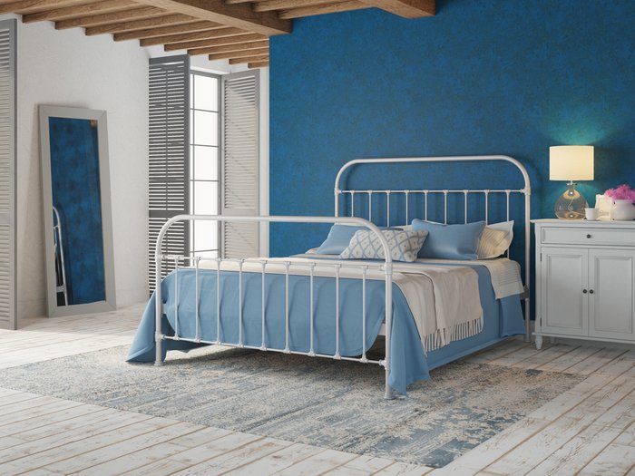 Кровать Полина 140х200 серебряного цвета - купить Кровати для спальни по цене 67588.0