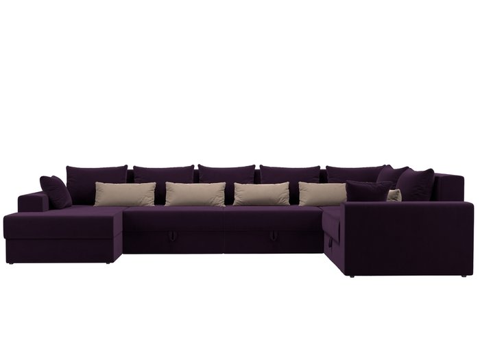 Угловой диван-кровать Мэдисон фиолетово-бежевого цвета - купить Угловые диваны по цене 82990.0