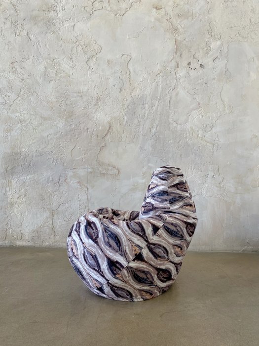 Кресло-мешок Груша Перья L бежево-коричневого цвета - лучшие Бескаркасная мебель в INMYROOM