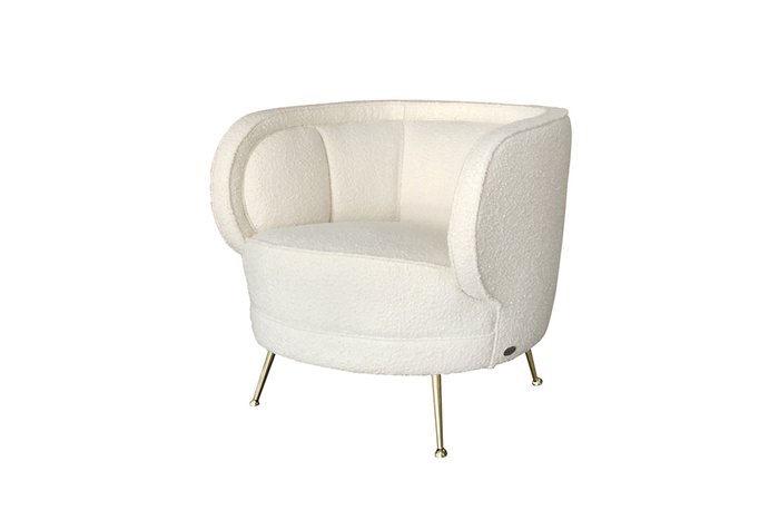 Кресло белого цвета на металлических ножках - купить Интерьерные кресла по цене 46080.0