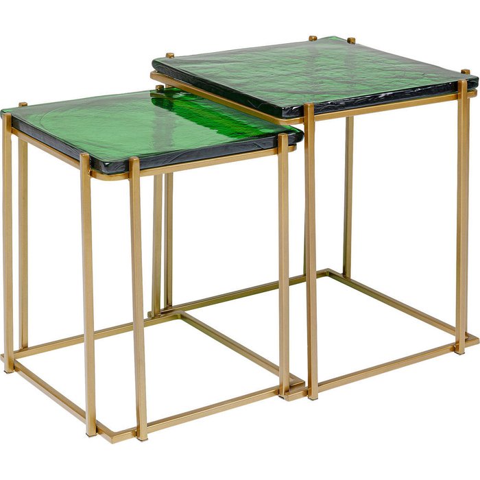 Комплект из двух столов Lagoon  с зелеными столешницами - купить Кофейные столики по цене 128050.0