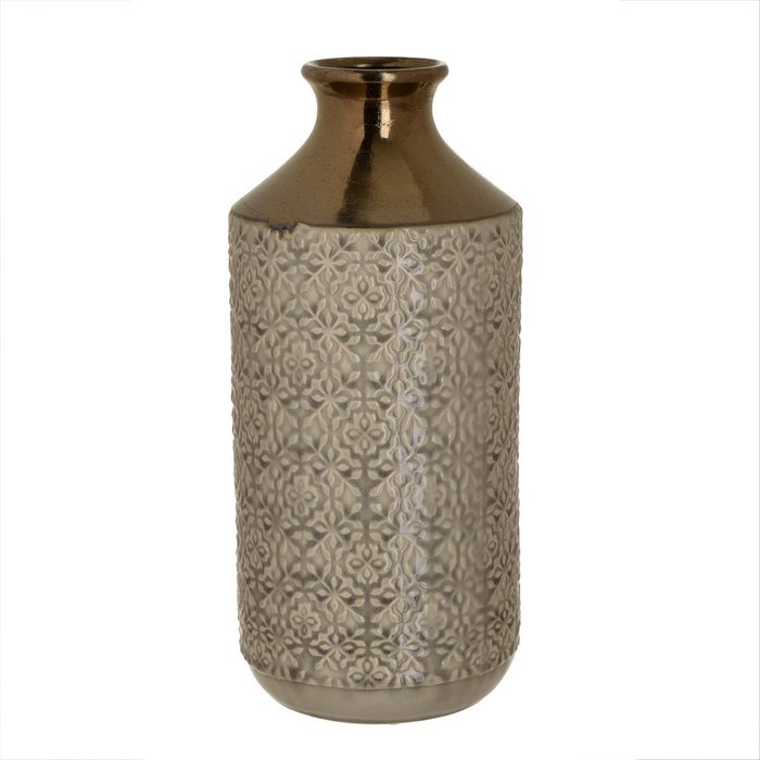 Керамическая ваза бежево-золотого цвета