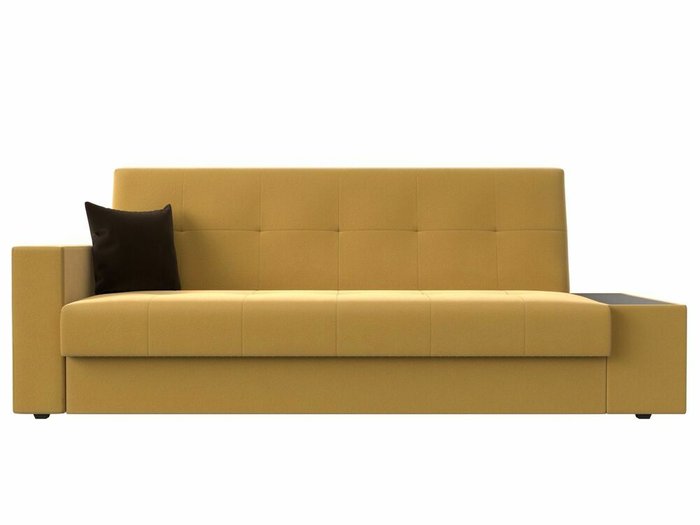 Диван-кровать Лига 020 желтого цвета со столиком справа  - купить Прямые диваны по цене 23999.0