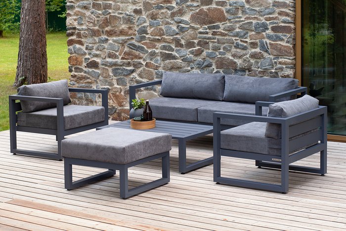 Набор садовой мебели Capri S5A темно-серого цвета - лучшие Комплекты для сада и дачи в INMYROOM