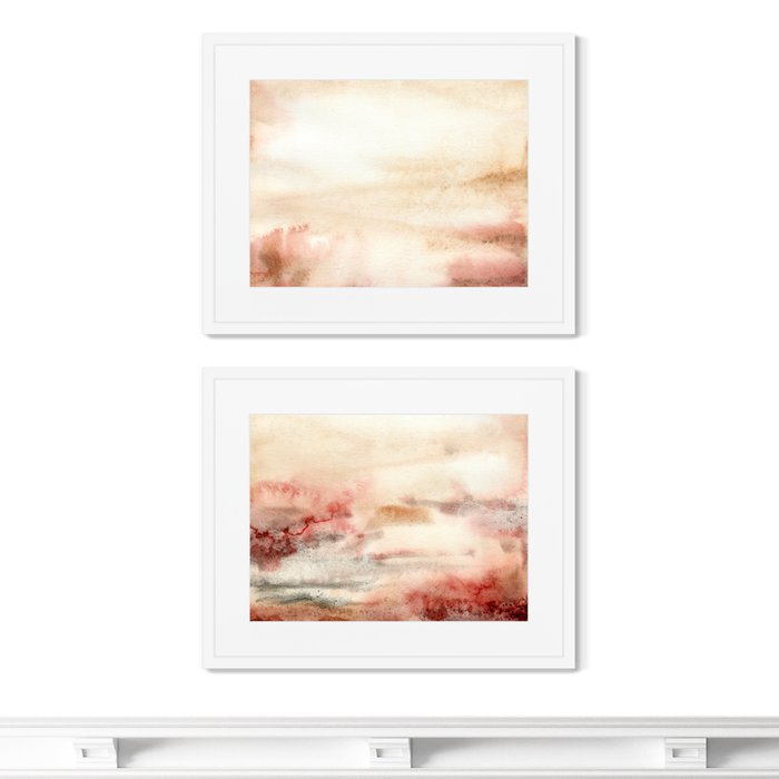 Набор из 2-х репродукций картин в раме The sun in the stormy sky
