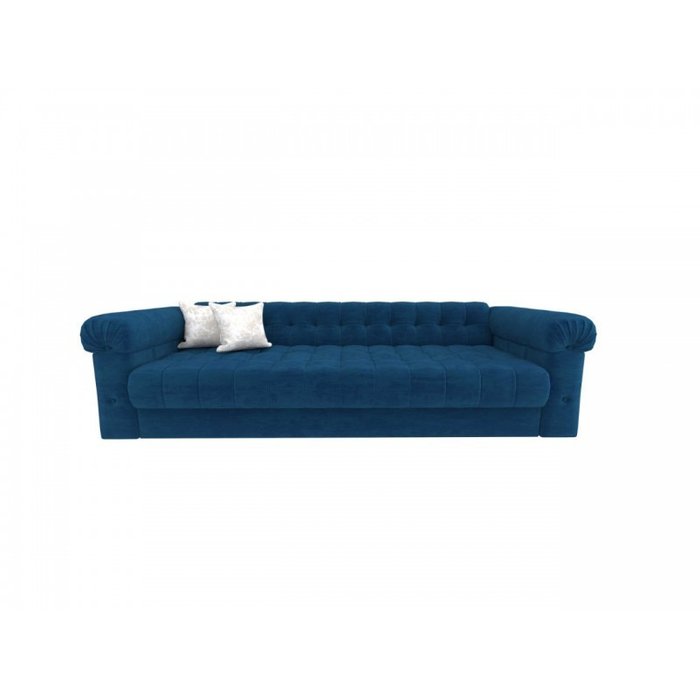 Прямой диван-кровать Этро синего цвета - купить Прямые диваны по цене 116000.0