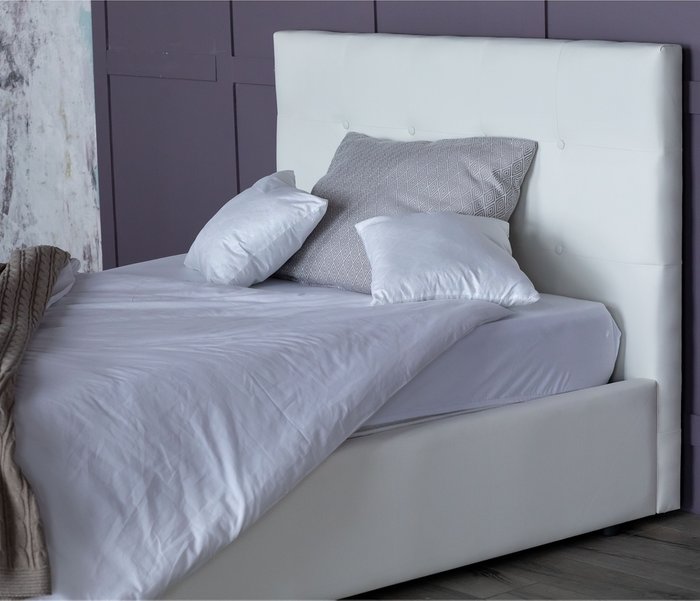 Кровать Селеста 120х200 с подъемный механизмом белого цвета - лучшие Кровати для спальни в INMYROOM