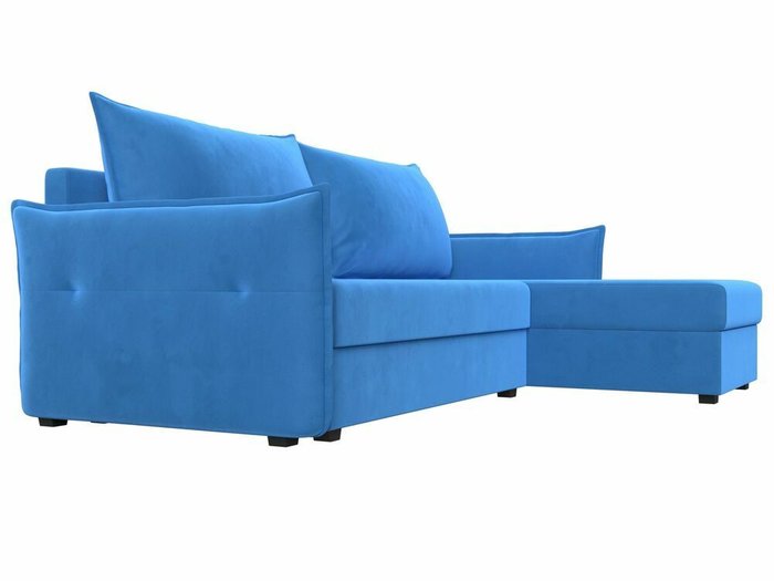 Угловой диван-кровать Лига 004 голубого цвета угол правый  - лучшие Угловые диваны в INMYROOM