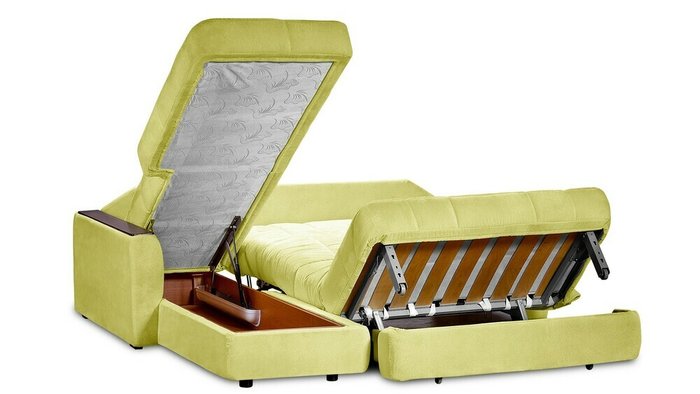 Угловой диван-кровать Гадар S горчичного цвета  - лучшие Угловые диваны в INMYROOM