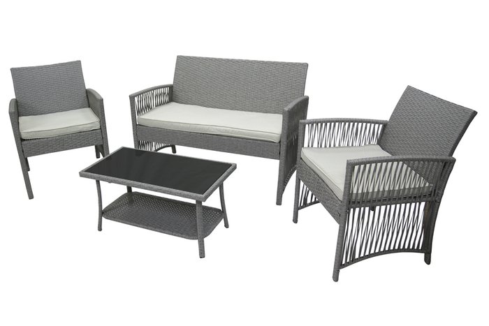 Набор мебели Лондон серого цвета - купить Комплекты для сада и дачи по цене 33087.0