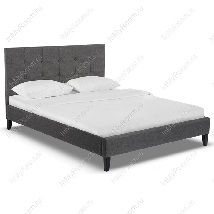 Кровать двуспальная Violet 160х200 темно-серого цвета - лучшие Кровати для спальни в INMYROOM