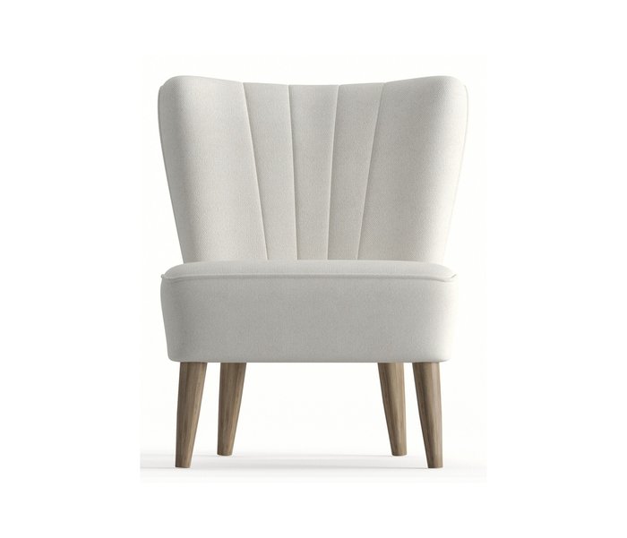 Кресло Пальмира в обивке из велюра белого цвета - купить Интерьерные кресла по цене 16490.0
