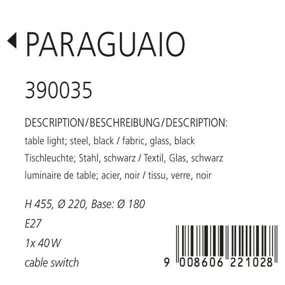 Лампа настольная Eglo Paraguaio 390035 - лучшие Настольные лампы в INMYROOM